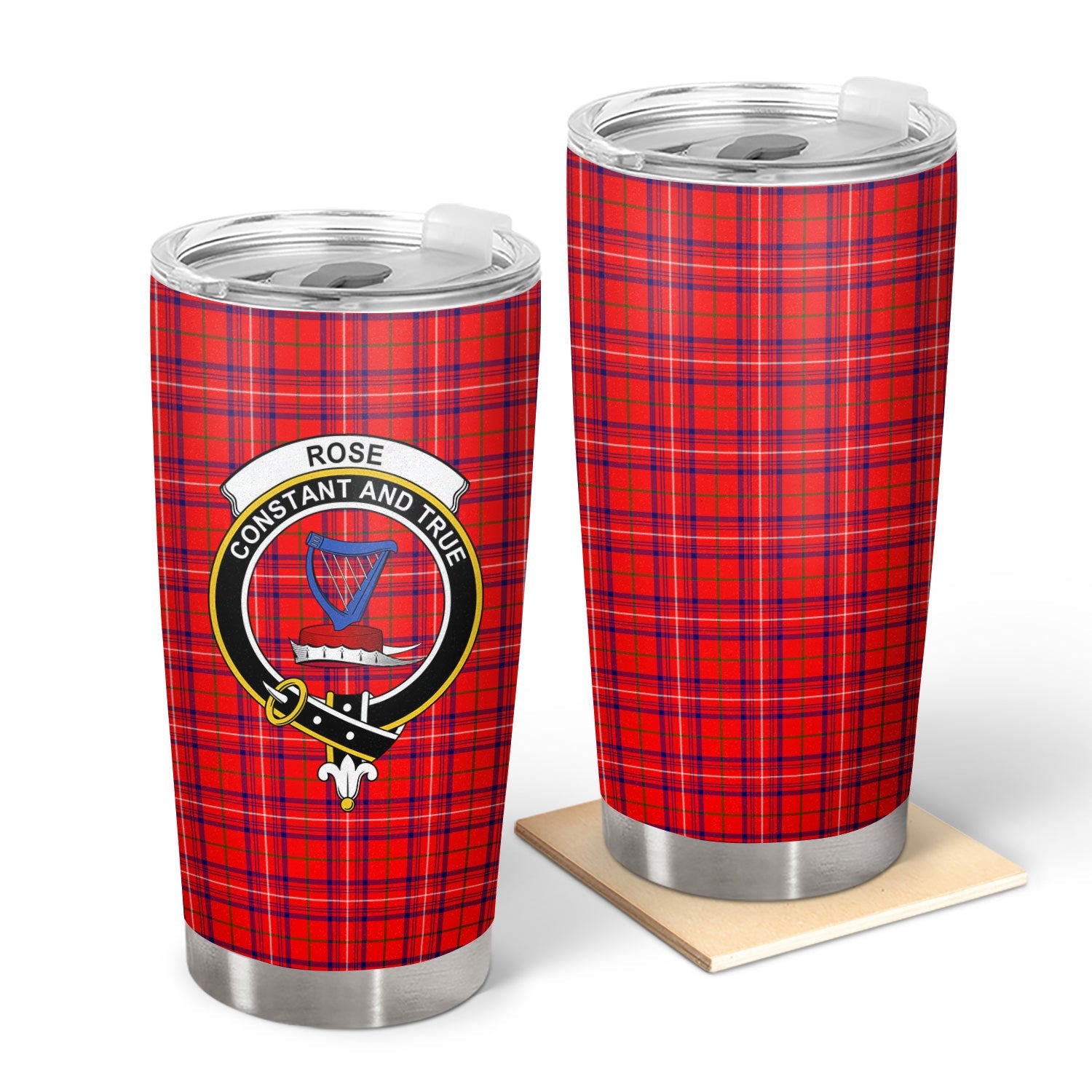 Clan Rose Modern Tartan Crest Tumbler SS27 Clan Rose Tartan Today   