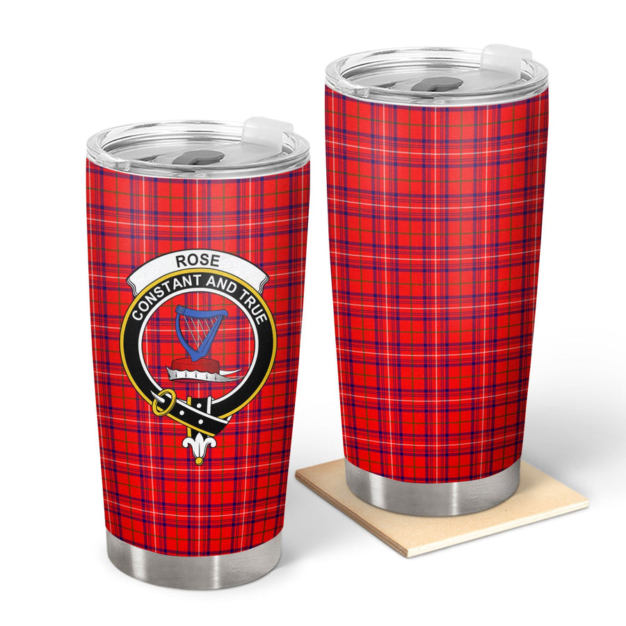 Clan Rose Modern Tartan Crest Tumbler