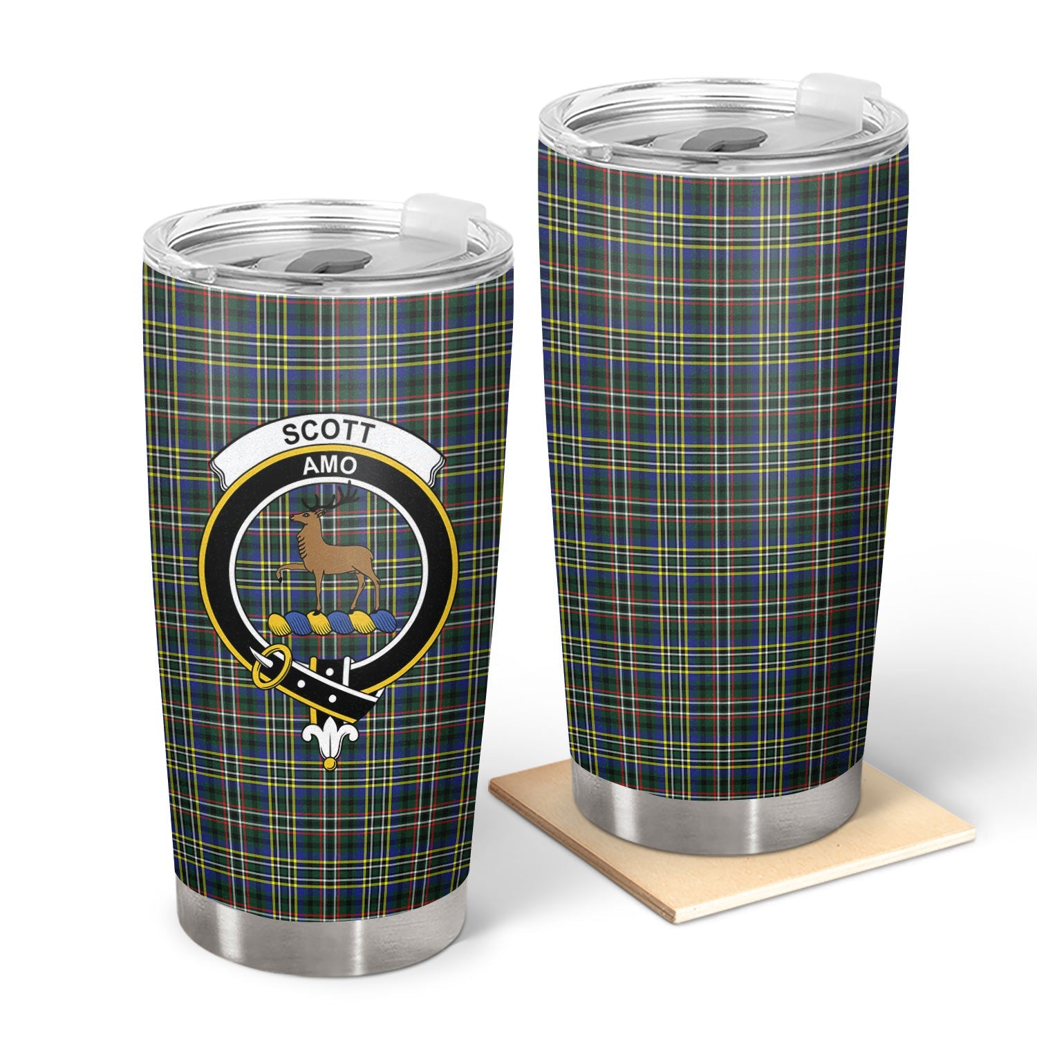 Clan Scott Green Modern Tartan Crest Tumbler FV22 Clan Scott (Scott Tartan) Tartan Today   