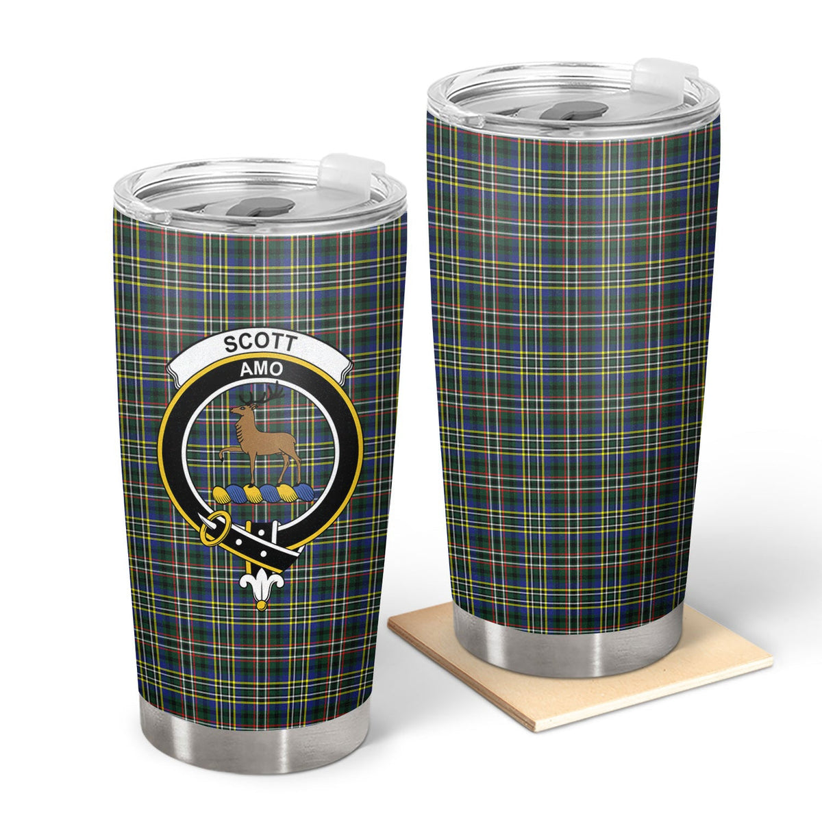 Clan Scott Green Modern Tartan Crest Tumbler FV22 Clan Scott (Scott Tartan) Tartan Today   