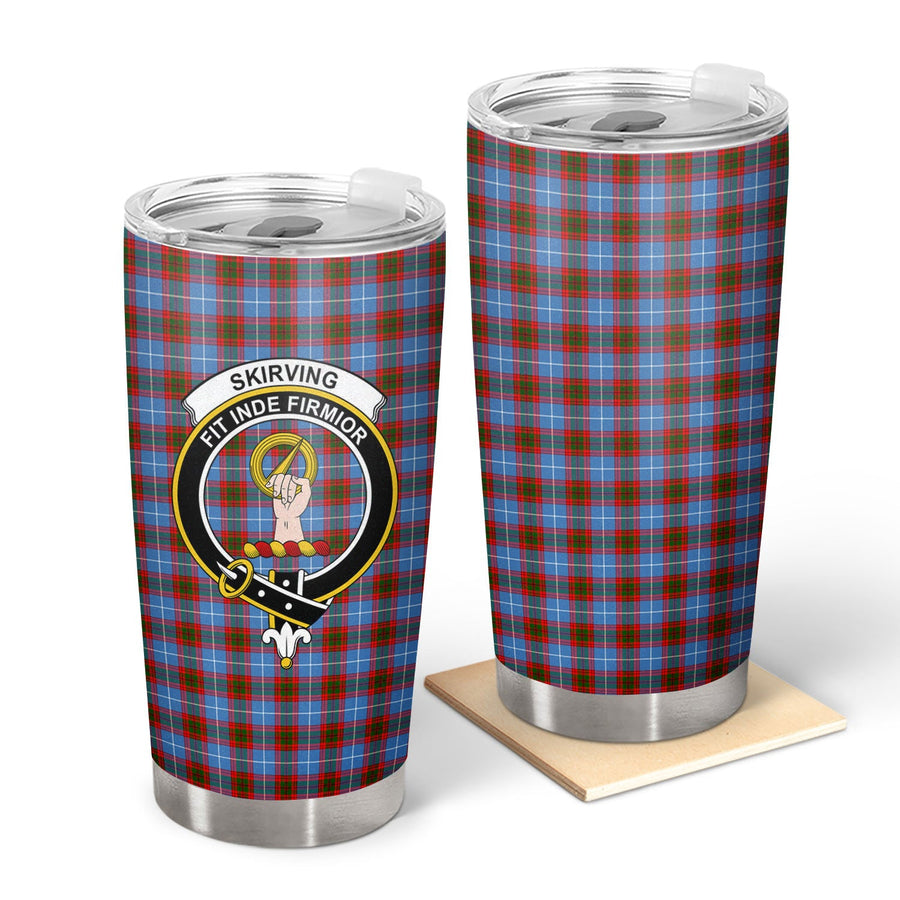 Clan Skirving Tartan Crest Tumbler