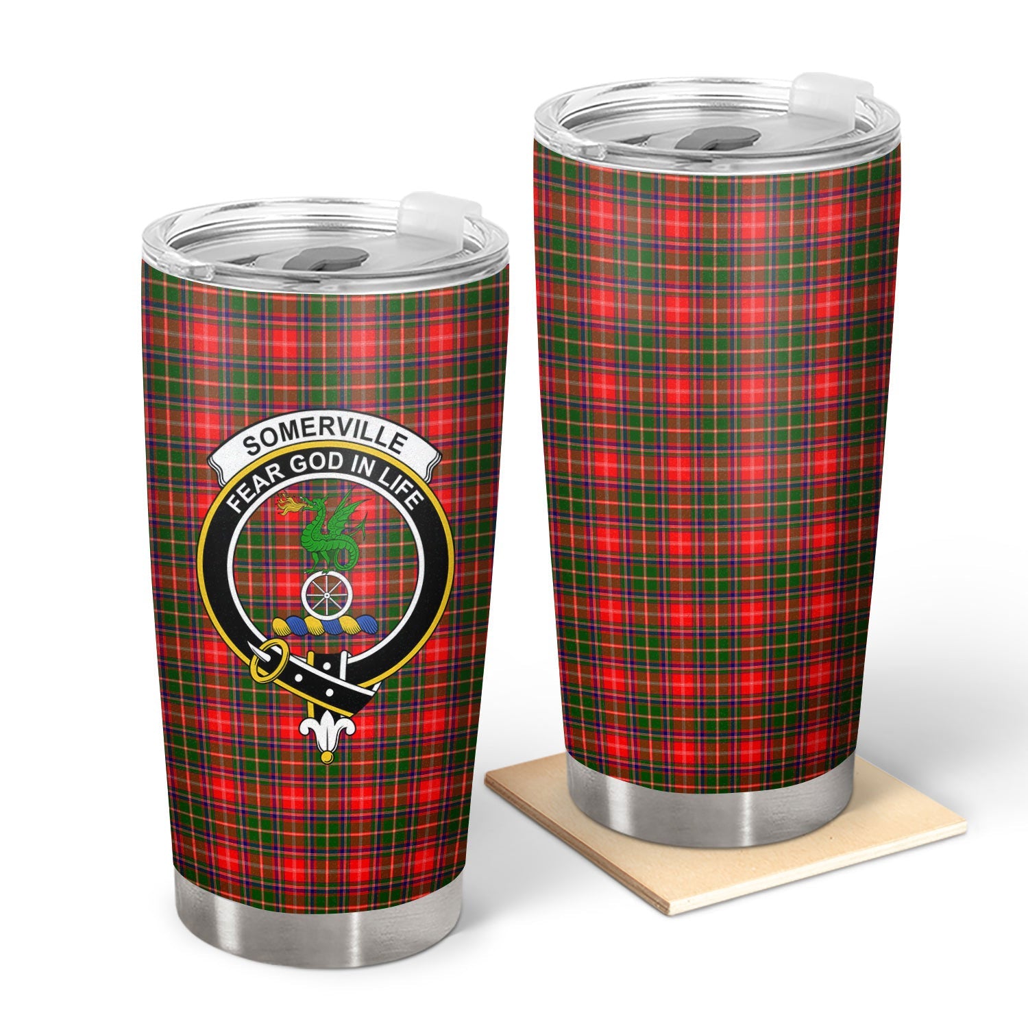 Clan Somerville Tartan Crest Tumbler GB72 Clan Somerville Tartan Today   