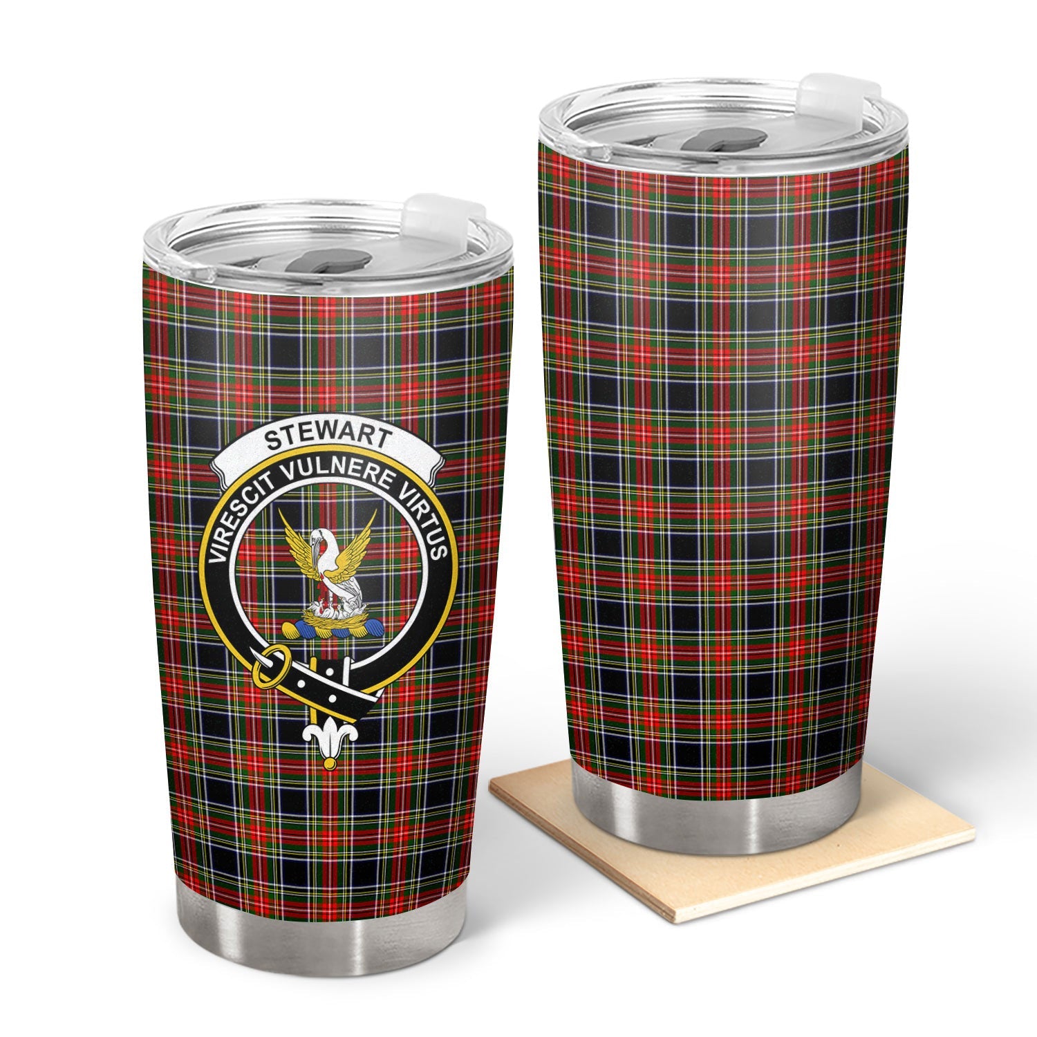 Clan Stewart Black Tartan Crest Tumbler AZ38 Clan Stewart Tartan Today   