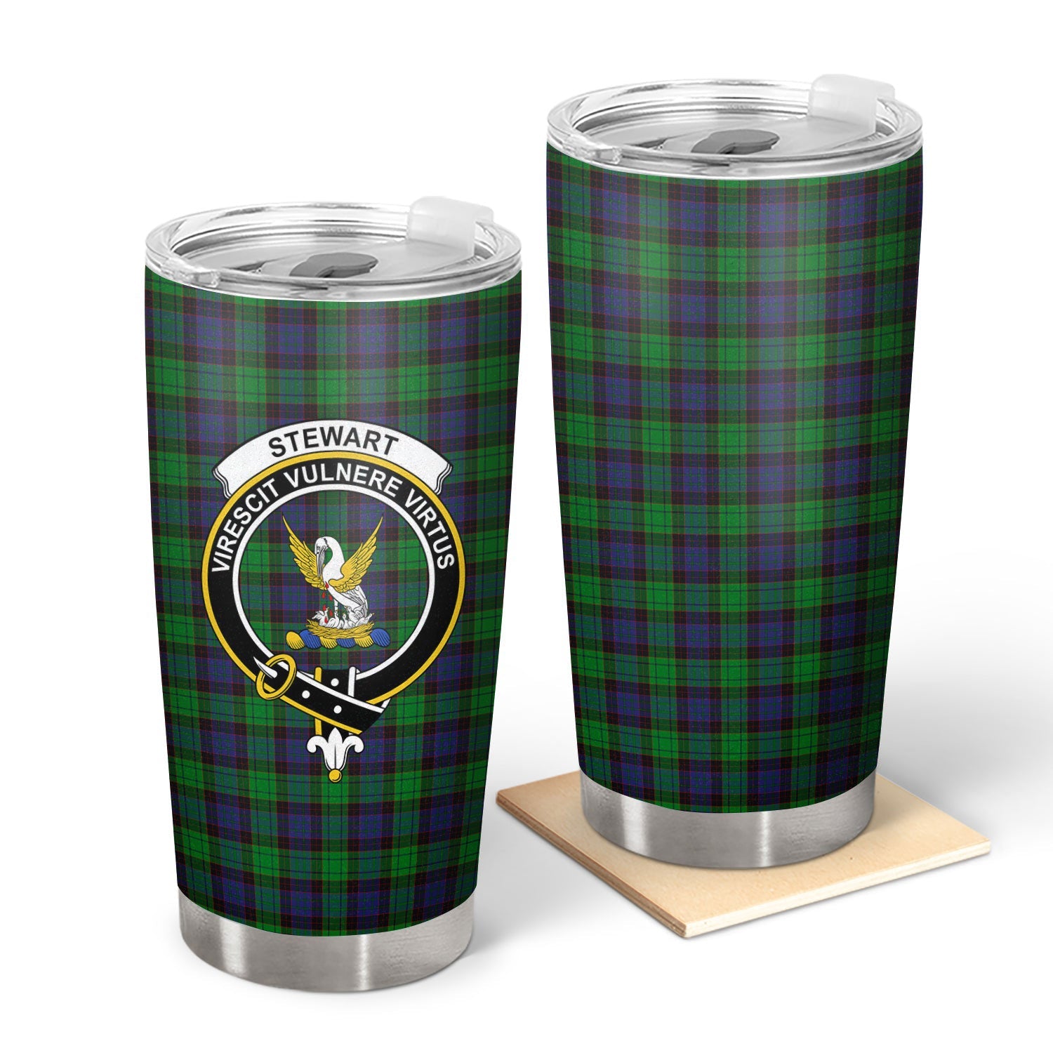 Clan Stewart Old Modern Tartan Crest Tumbler BJ83 Clan Stewart Tartan Today   