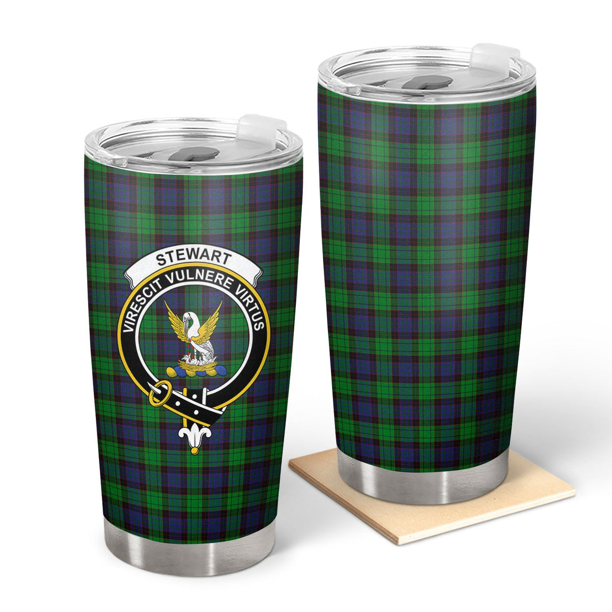 Clan Stewart Old Modern Tartan Crest Tumbler BJ83 Clan Stewart Tartan Today   
