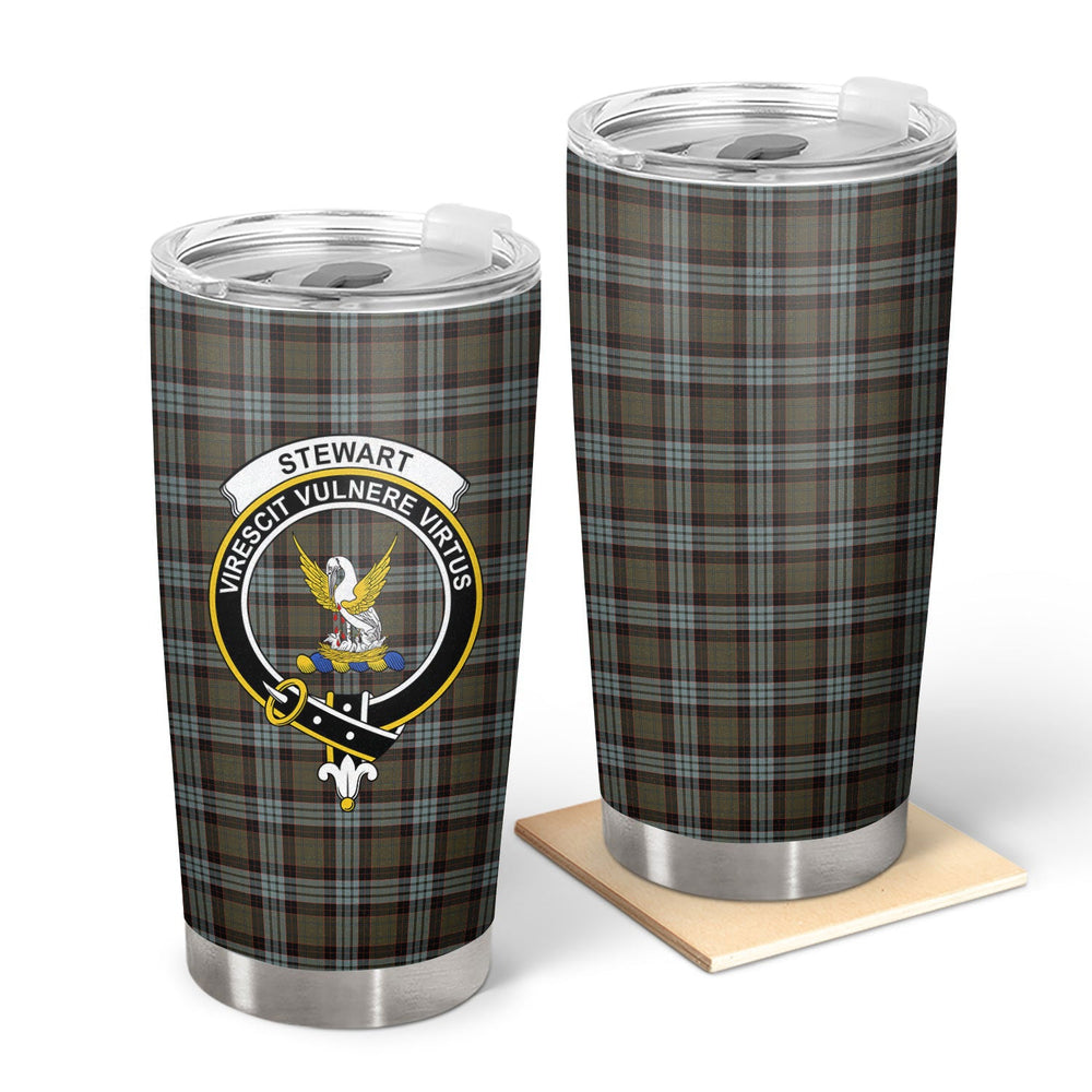 Clan Stewart Old Weathered Tartan Crest Tumbler PP91 Clan Stewart Tartan Today   