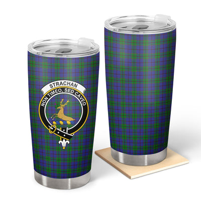 Clan Strachan Tartan Crest Tumbler