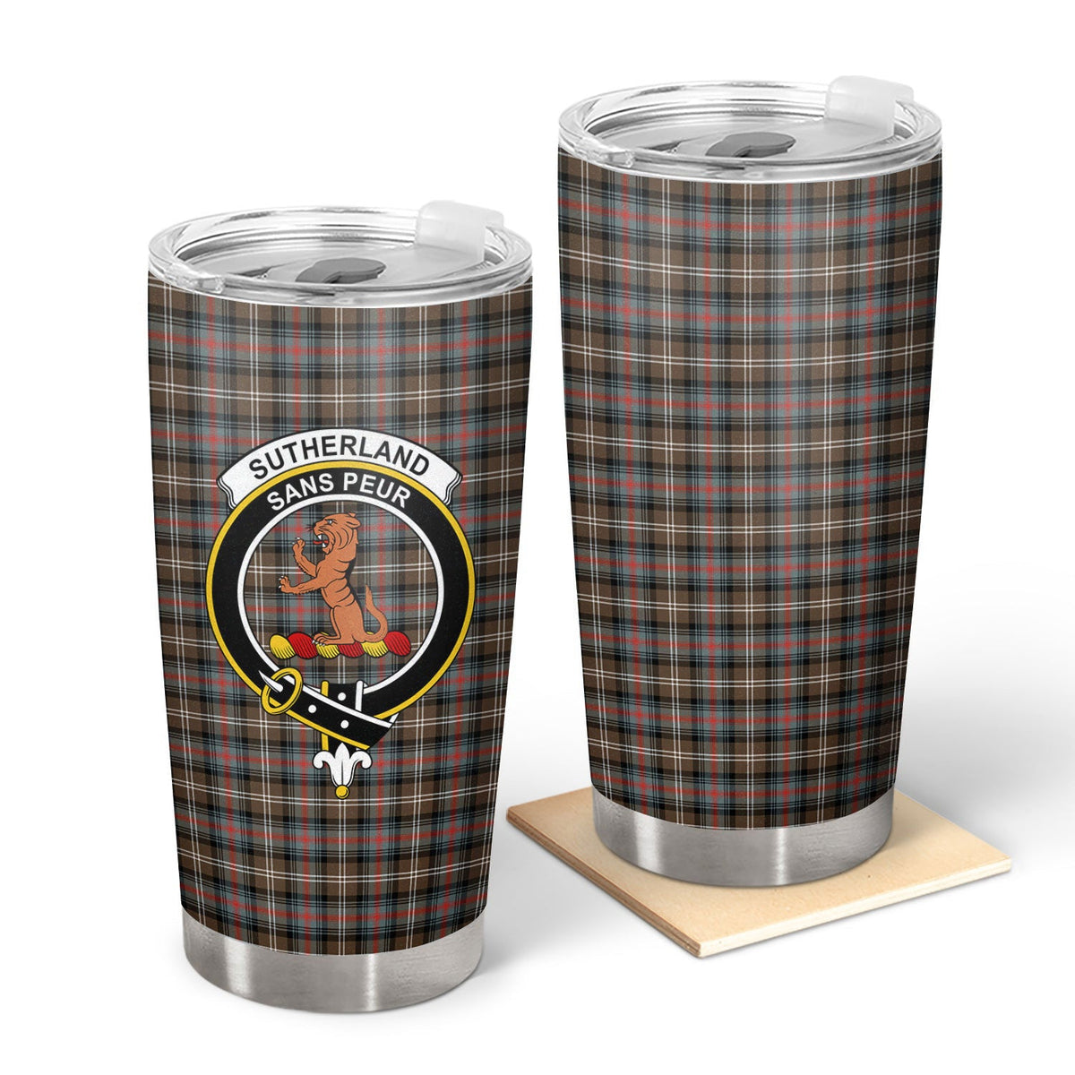 Clan Sutherland Weathered Tartan Crest Tumbler HN41 Clan Sutherland Tartan Today   
