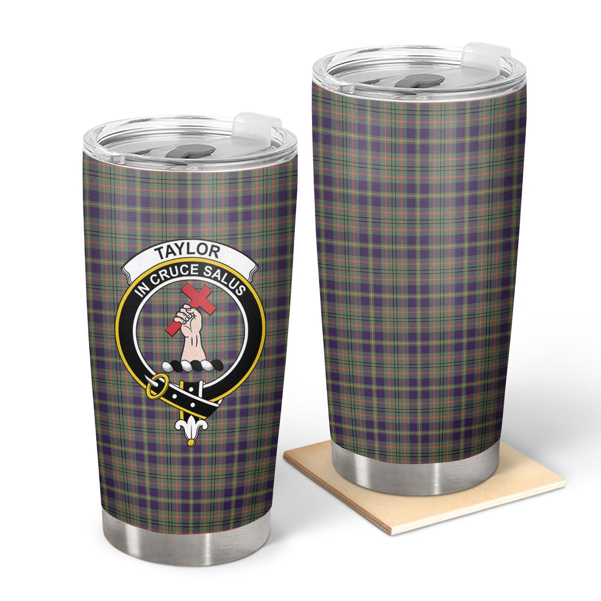 Clan Taylor Weathered Tartan Crest Tumbler RC24 Clan Taylor Tartan Today   