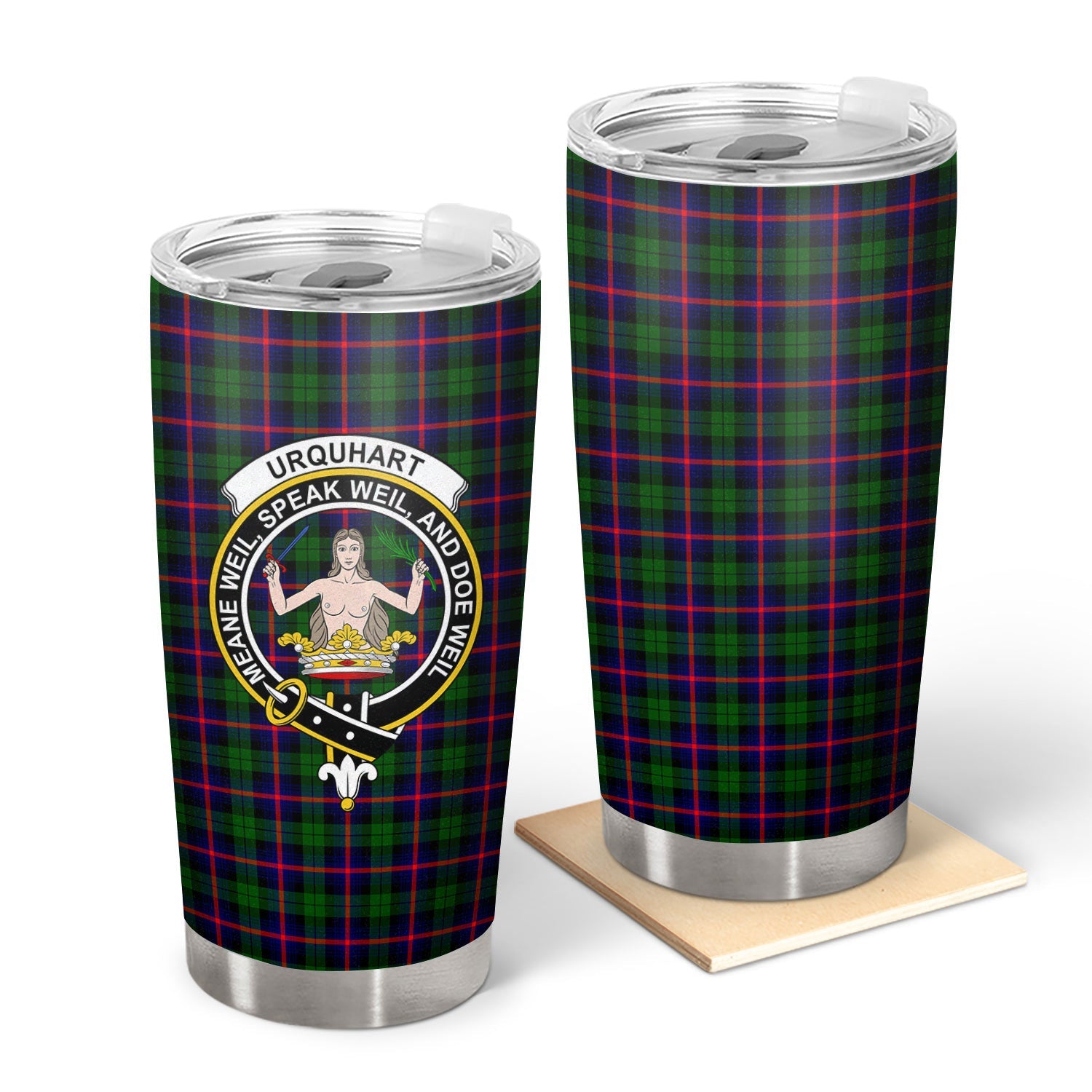 Clan Urquhart Modern Tartan Crest Tumbler ES34 Clan Urquhart Tartan Today   