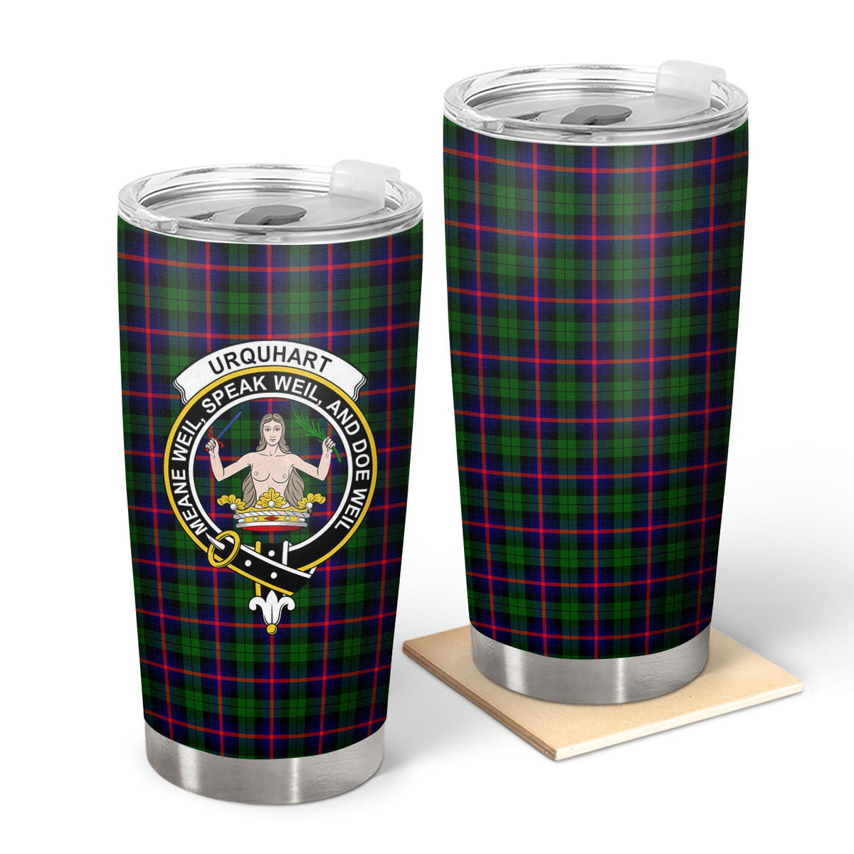 Clan Urquhart Modern Tartan Crest Tumbler ES34 Clan Urquhart Tartan Today   