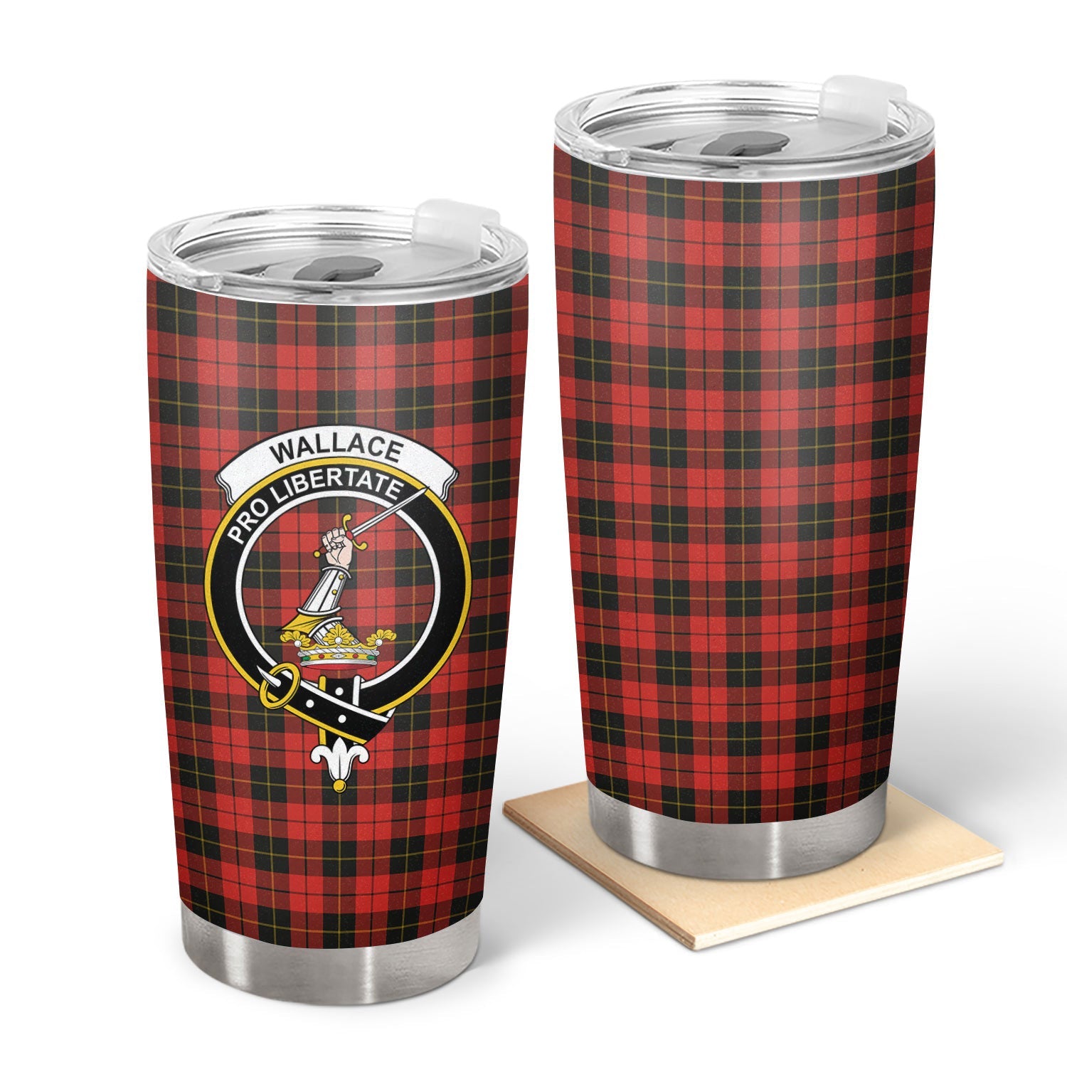 Clan Wallace Weathered Tartan Crest Tumbler BS35 Clan Wallace Tartan Today   