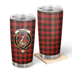 Clan Wallace Weathered Tartan Crest Tumbler BS35 Clan Wallace Tartan Today   