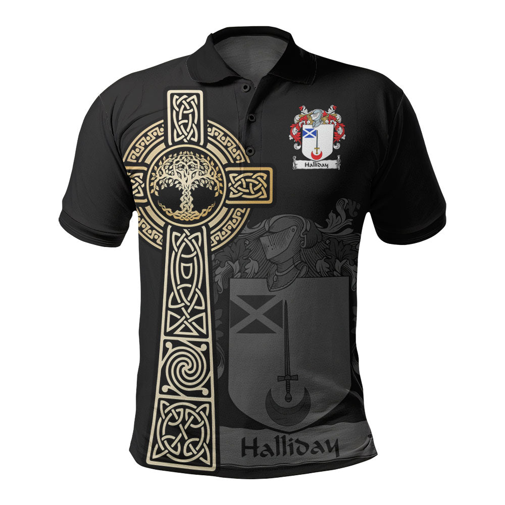 Clan Halliday Clan Unisex Polo Shirt - Celtic Tree Of Life RY21 Halliday Tartan Tartan Polo   