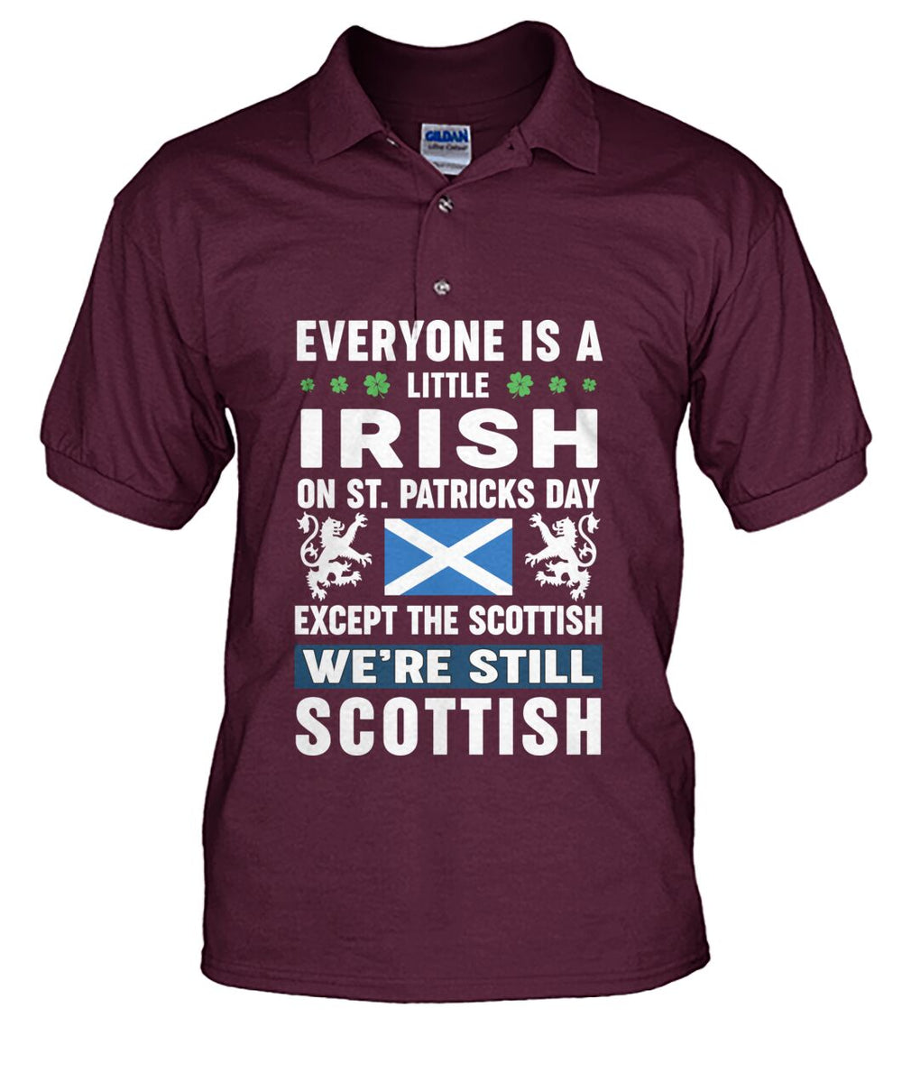 Clan Irish on St Patrick's Day Except Scottish Polo Shirt BK54 Irish on St Patrick's Day Except Scottish Tartan Polo   