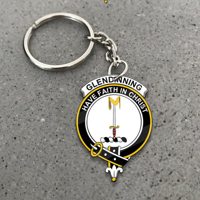 Clan Glendinning Tartan Crest Keychain