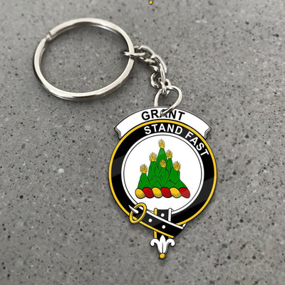 Clan Grant Tartan Crest Keychain