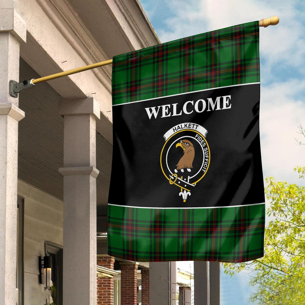 Clan Halkett Tartan Crest Black Garden Flag EH57 Clan Halkett Tartan Today   
