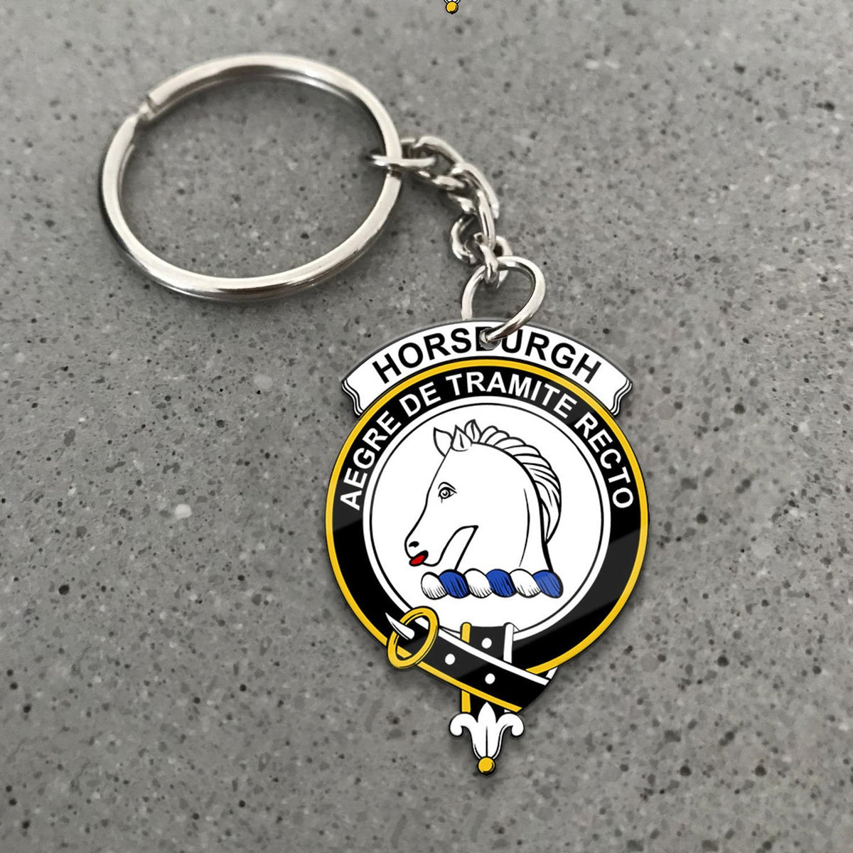 Clan Horsburgh Tartan Crest Keychain FP23 Clan Horsburgh Tartan Today   