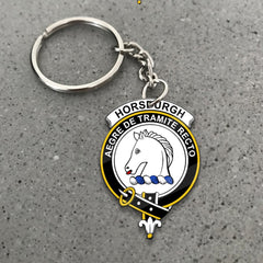 Clan Horsburgh Tartan Crest Keychain FP23 Clan Horsburgh Tartan Today   