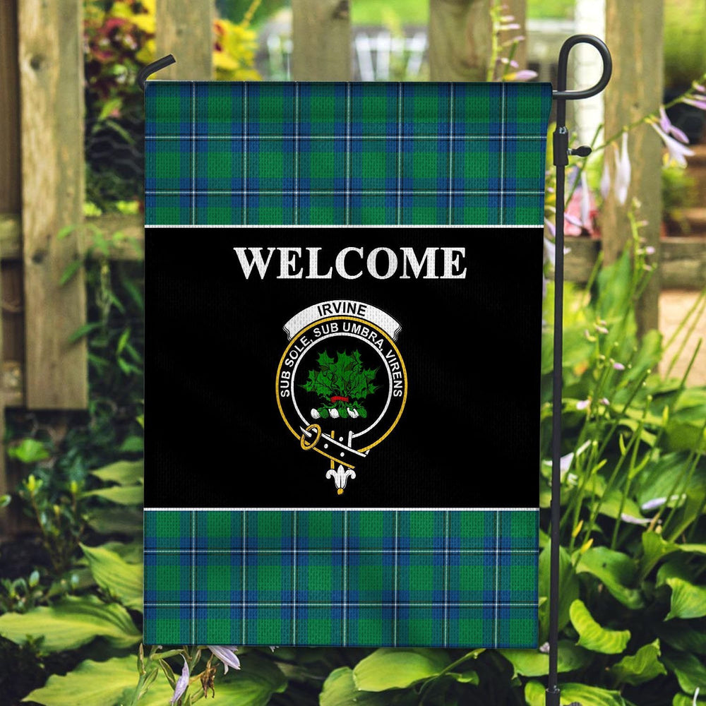 Clan Irvine Tartan Crest Black Garden Flag NH70 Clan Irvine Tartan Today   