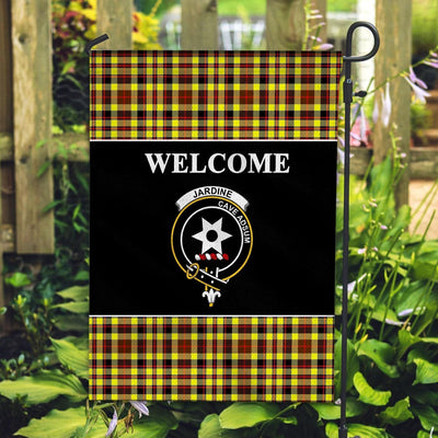 Clan Jardine Tartan Crest Black Garden Flag