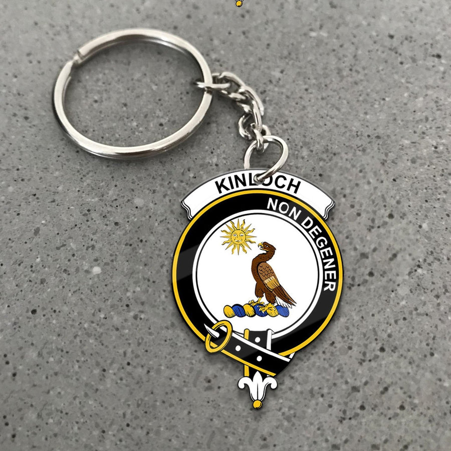 Clan Kinloch Tartan Crest Keychain