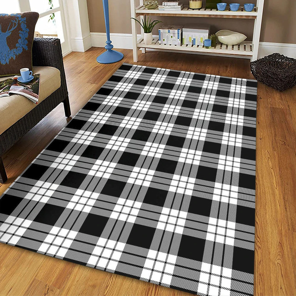 MacFarlane Black & White Tartan Classic Area Rug