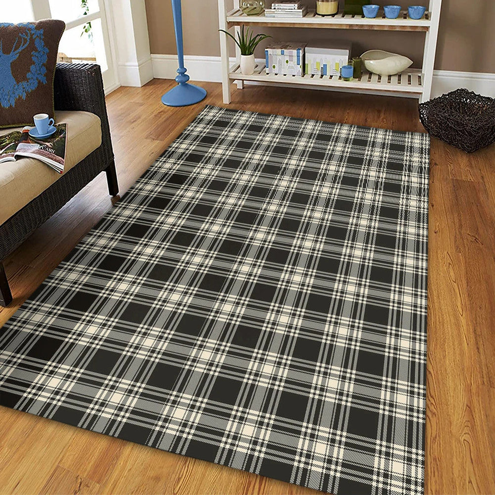 Menzies Black & White Ancient Tartan Classic Area Rug