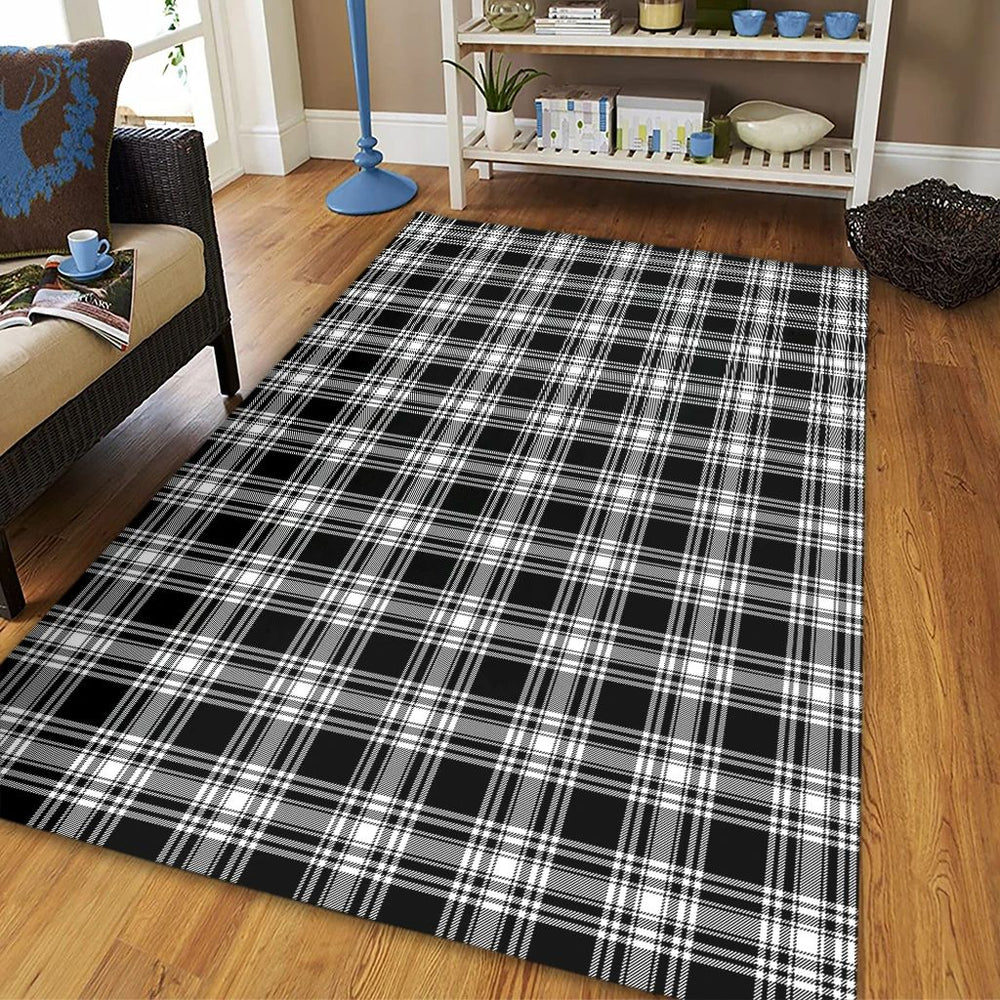Menzies Black & White Modern Tartan Classic Area Rug