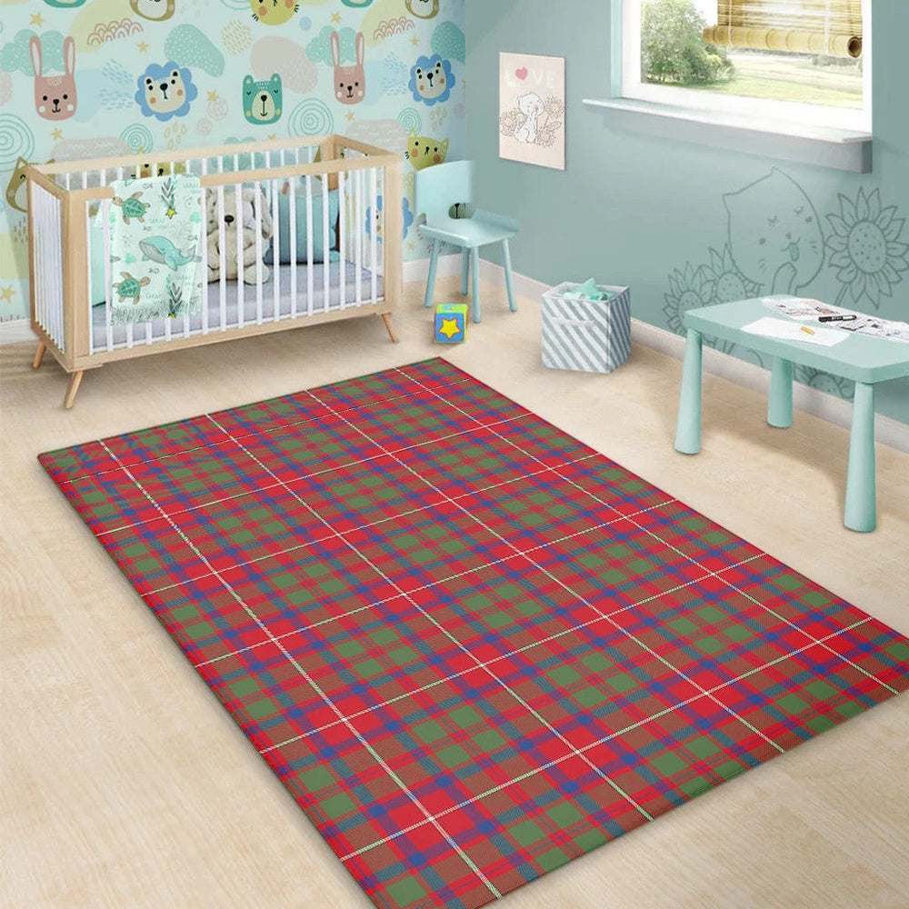 Shaw Red Modern Tartan Classic Area Rug