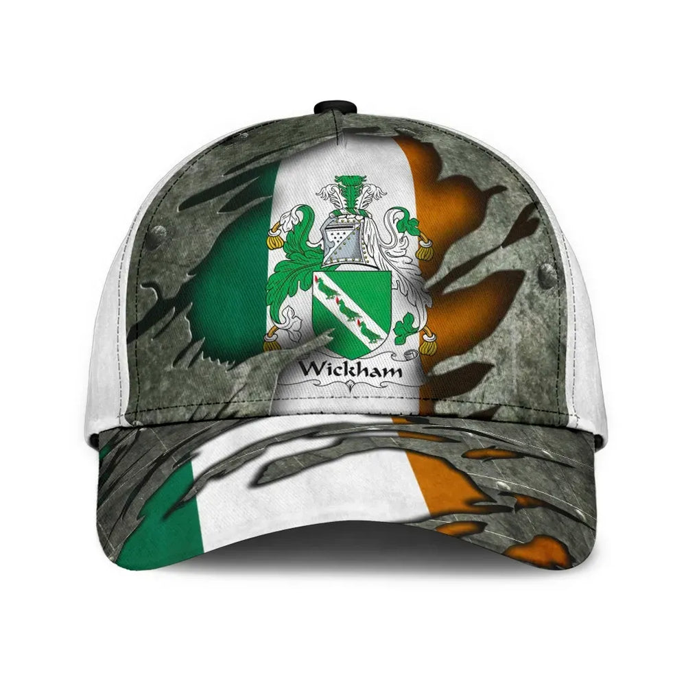Clan Wickham Coat Of Arms - Irish Family Crest Classic Cap PN21 Wickham Coat Of Arms Irish Cap   