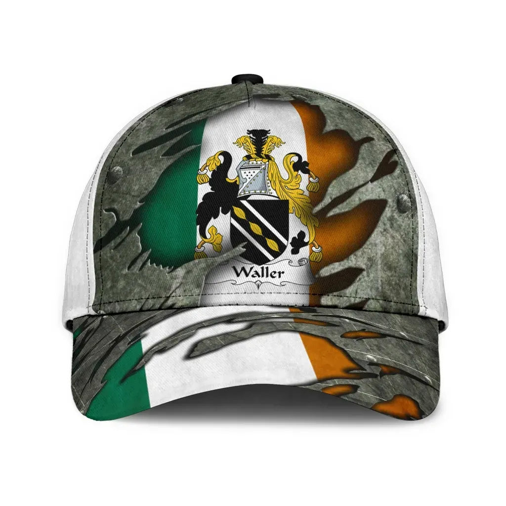 Clan Waller Coat Of Arms - Irish Family Crest Classic Cap JT39 Waller Coat Of Arms Irish Cap   