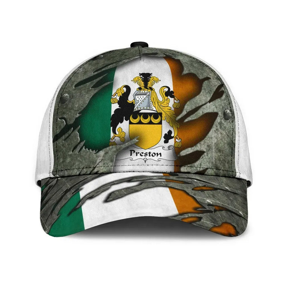 Clan Preston Coat Of Arms - Irish Family Crest Classic Cap FV67 Preston Coat Of Arms Irish Cap   