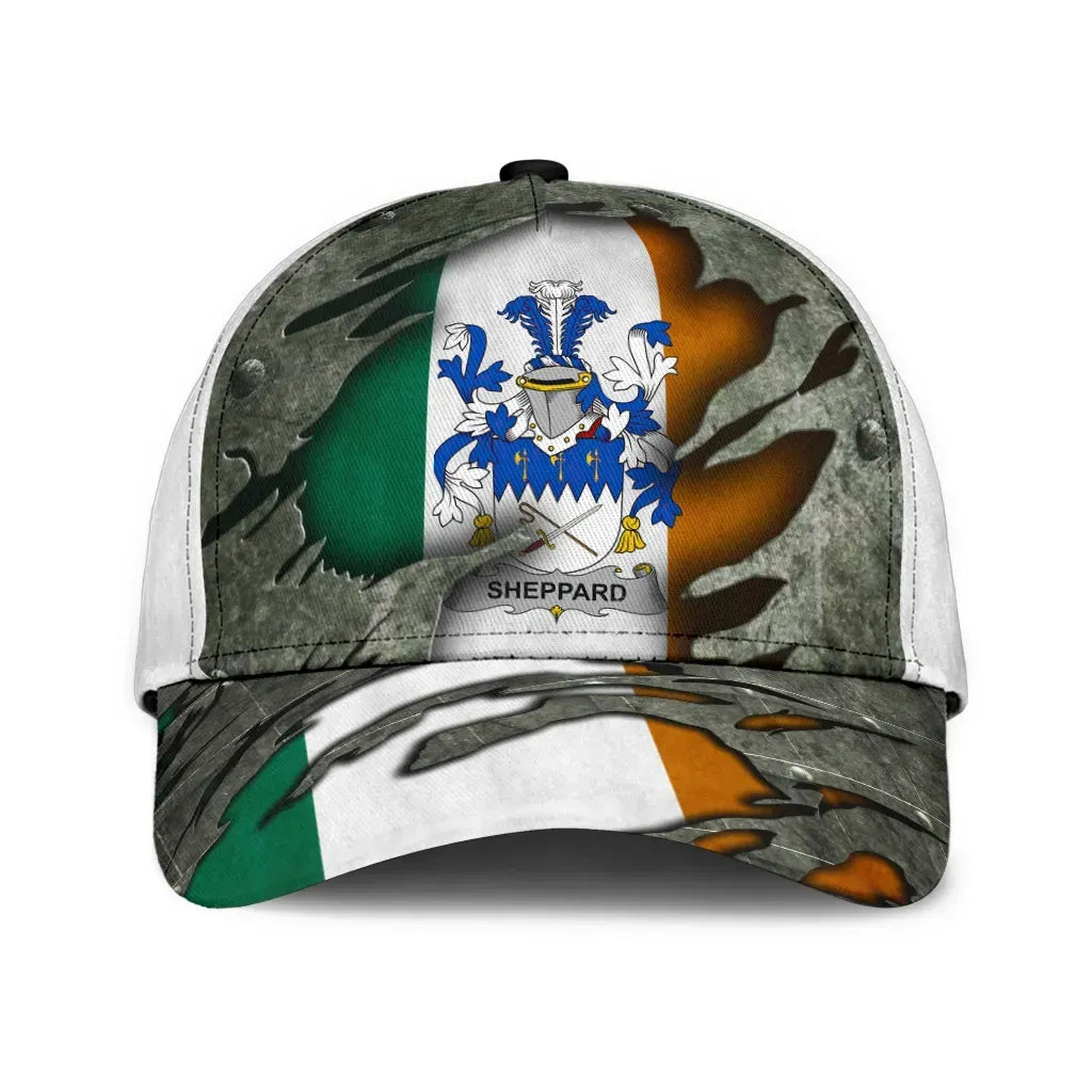 Clan Sheppard Coat Of Arms - Irish Family Crest Classic Cap BV10 Sheppard Coat Of Arms Irish Cap   