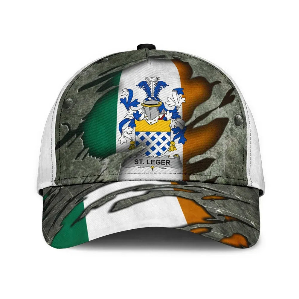 Clan St Leger Coat Of Arms - Irish Family Crest Classic Cap KX92 St Leger Coat Of Arms Irish Cap   