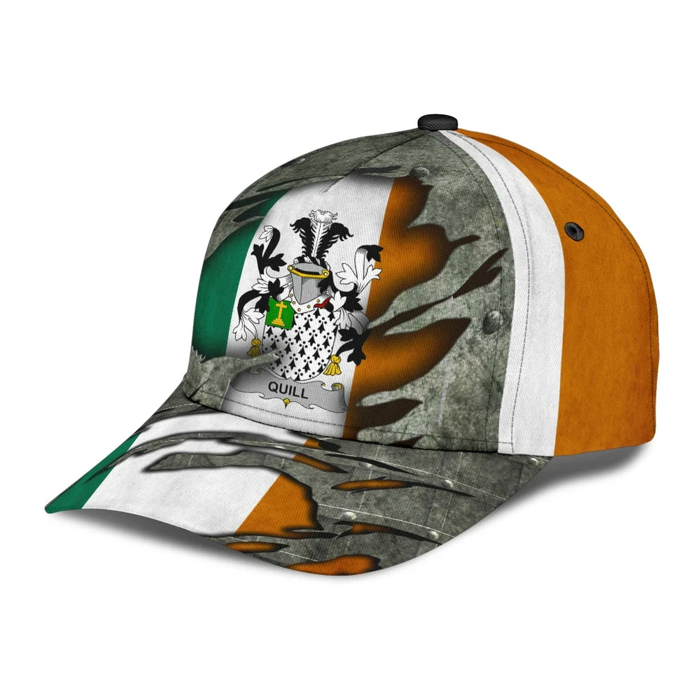 Clan Quill Coat Of Arms - Irish Family Crest Classic Cap CB72 Quill Coat Of Arms Irish Cap   