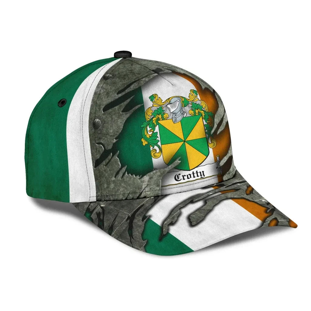 Clan Crotty Coat Of Arms - Irish Family Crest Classic Cap QB88 Crotty Coat Of Arms Irish Cap   