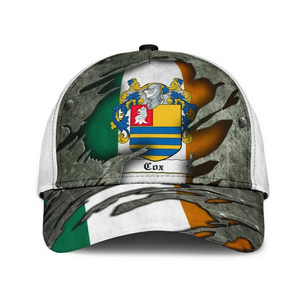 Clan Cox Coat Of Arms - Irish Family Crest Classic Cap ZU42 Cox Coat Of Arms Irish Cap   