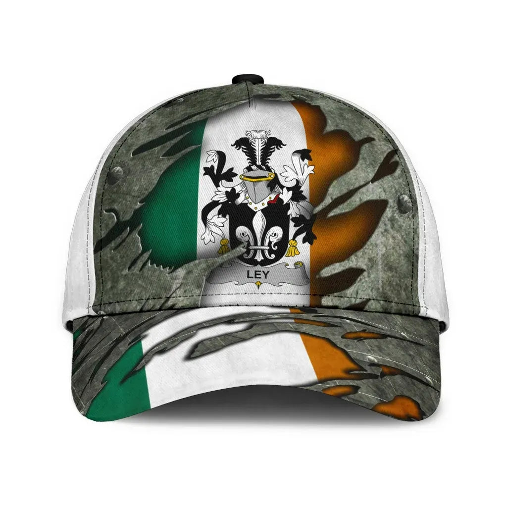 Clan Ley Coat Of Arms - Irish Family Crest Classic Cap BQ34 Ley Coat Of Arms Irish Cap   