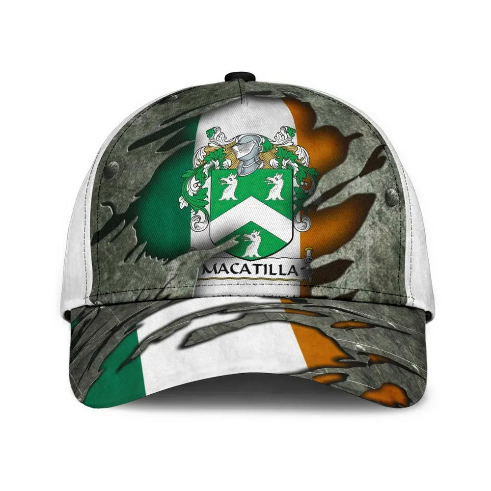 Clan Macatilla Coat Of Arms - Irish Family Crest Classic Cap JF73 Macatilla Coat Of Arms Irish Cap   