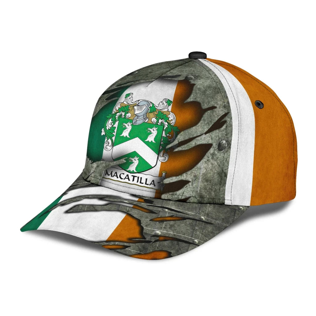 Clan Macatilla Coat Of Arms - Irish Family Crest Classic Cap JF73 Macatilla Coat Of Arms Irish Cap   