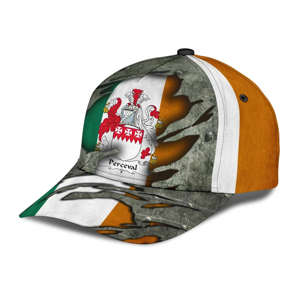 Clan Perceval Coat Of Arms - Irish Family Crest Classic Cap NI28 Perceval Coat Of Arms Irish Cap   