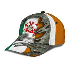 Clan St John Coat Of Arms - Irish Family Crest Classic Cap BC24 St John Coat Of Arms Irish Cap   