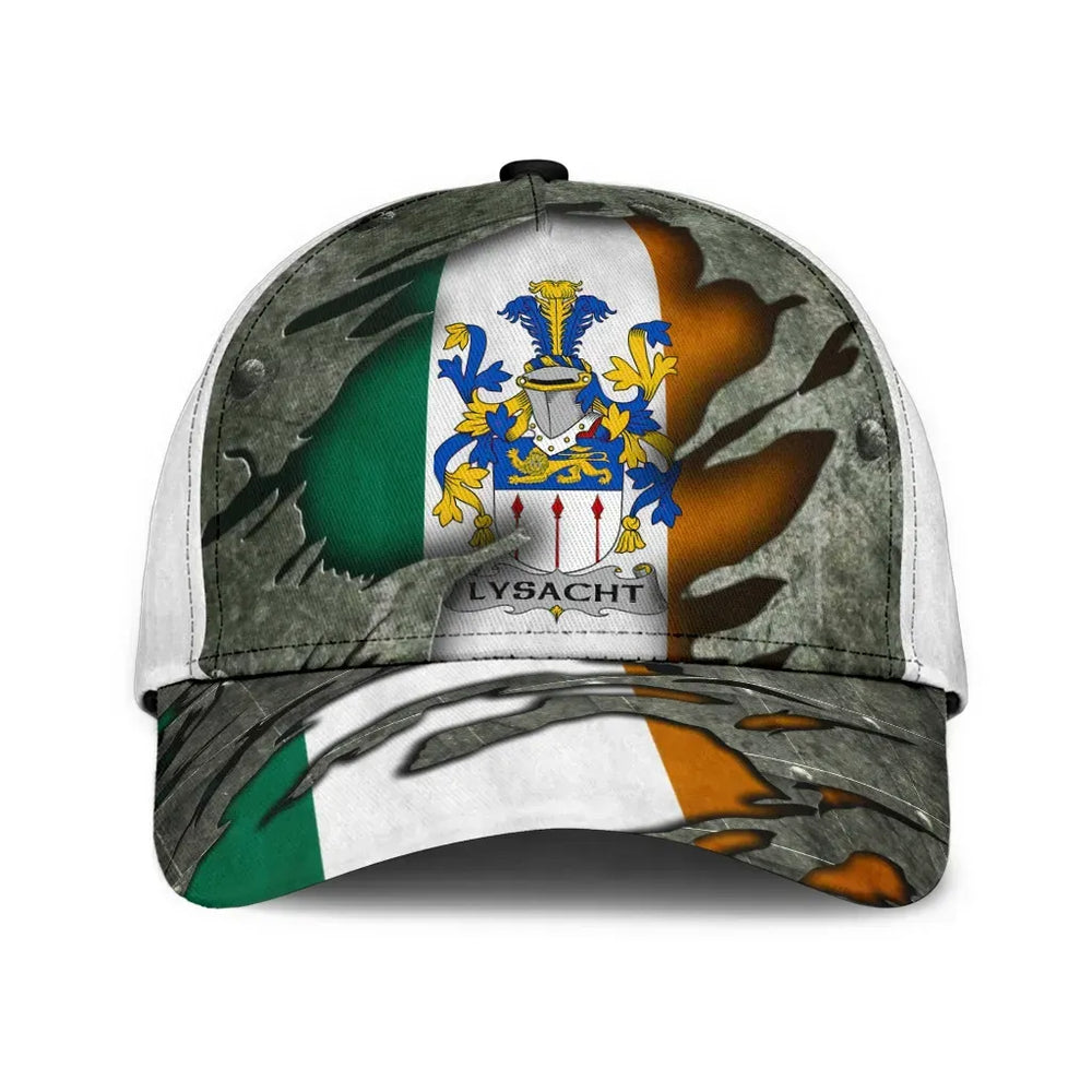 Clan Lysacht Coat Of Arms - Irish Family Crest Classic Cap RV50 Lysacht Coat Of Arms Irish Cap   