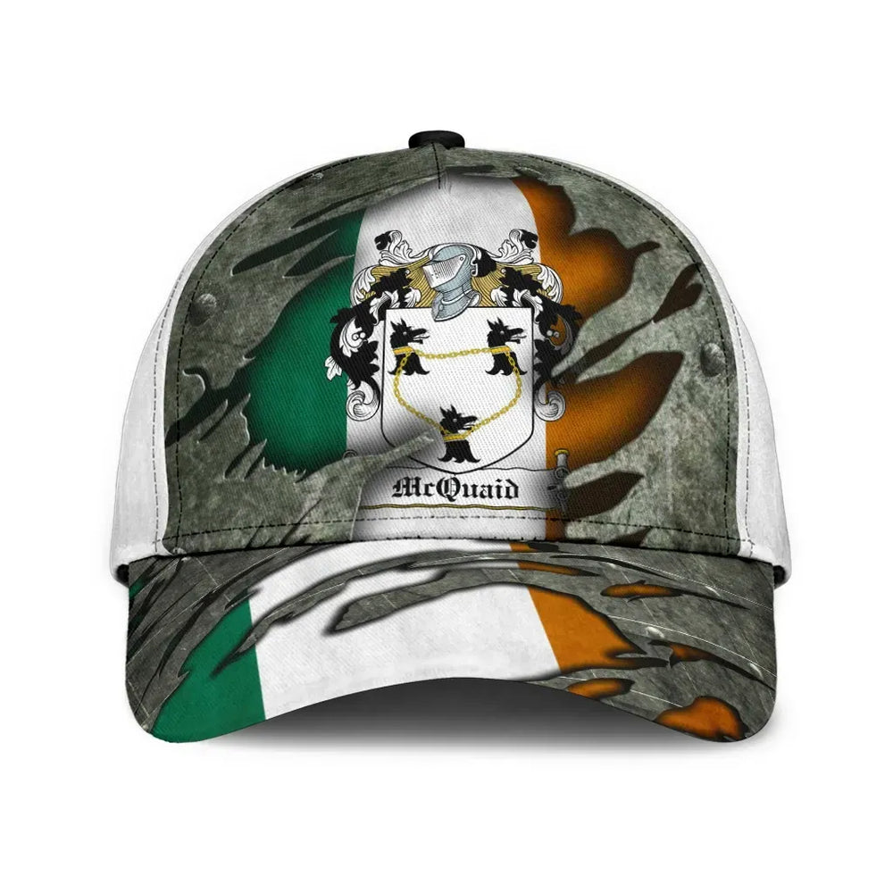 Clan Mcquaid Coat Of Arms - Irish Family Crest Classic Cap DW51 Mcquaid Coat Of Arms Irish Cap   