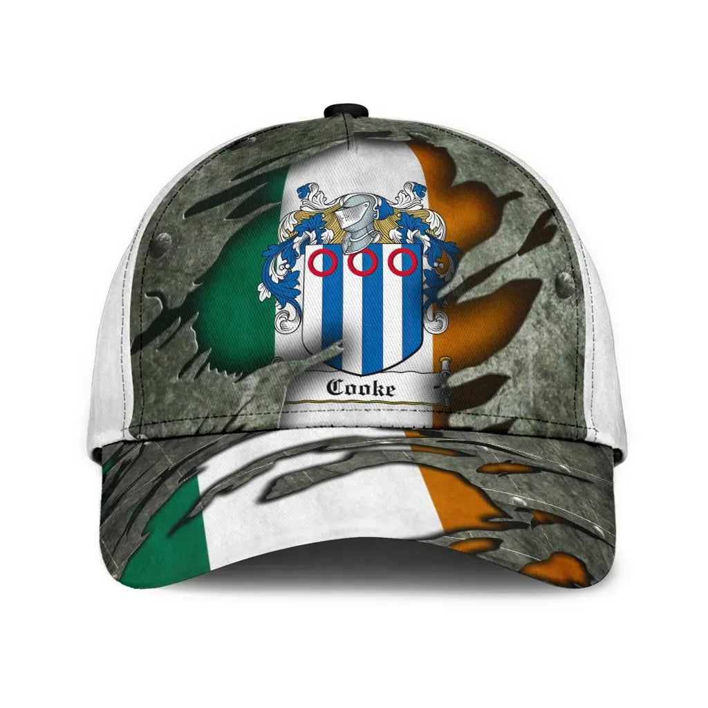 Clan Cooke Coat Of Arms - Irish Family Crest Classic Cap CO20 Cooke Coat Of Arms Irish Cap   