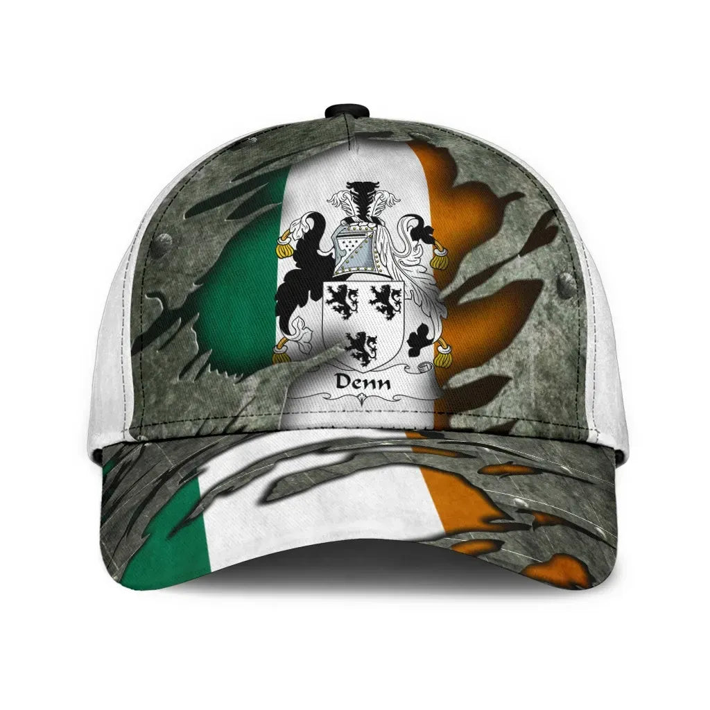 Clan Denn Coat Of Arms - Irish Family Crest Classic Cap EL62 Denn Coat Of Arms Irish Cap   