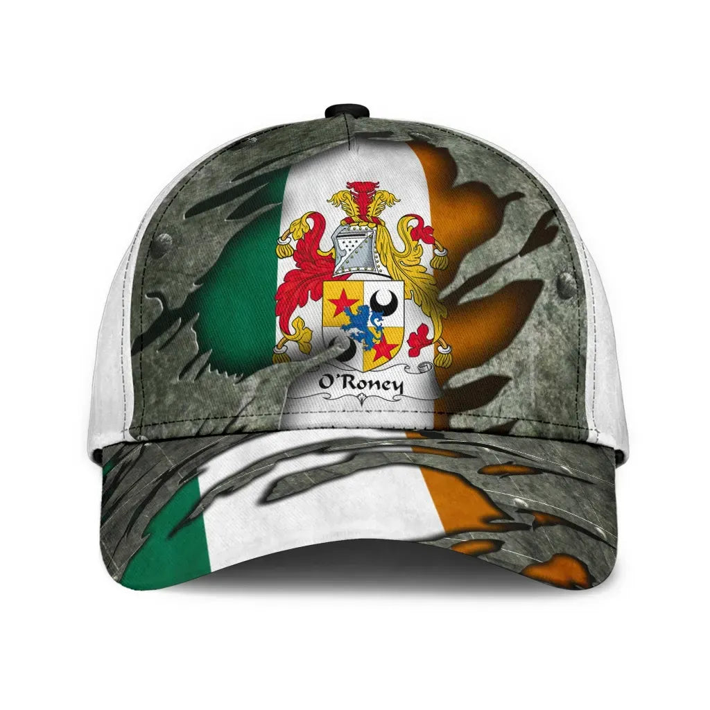 Clan Oroney Coat Of Arms - Irish Family Crest Classic Cap CT89 Oroney Coat Of Arms Irish Cap   
