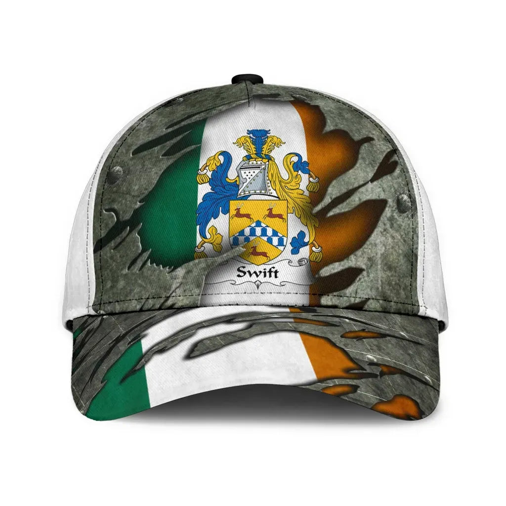 Clan Swift Coat Of Arms - Irish Family Crest Classic Cap GP63 Swift Coat Of Arms Irish Cap   